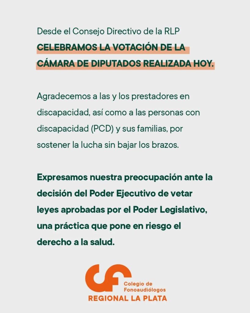 Desde el Consejo Directivo de la Regional La Plata Celebramos la votación de la Cámara de Diputados realizada hoy