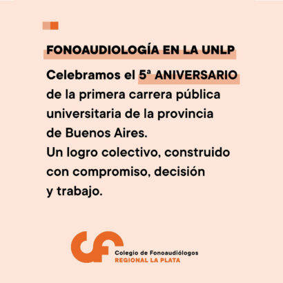 5° Aniversario Fonoaudiología en la UNLP